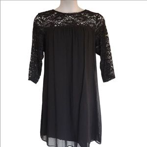 Luxology Knee Length Black Dress